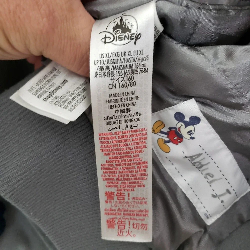Vintage Disney Mickey Mouse Varsity Jacket Gray Blue Colorblock Kids Size XL